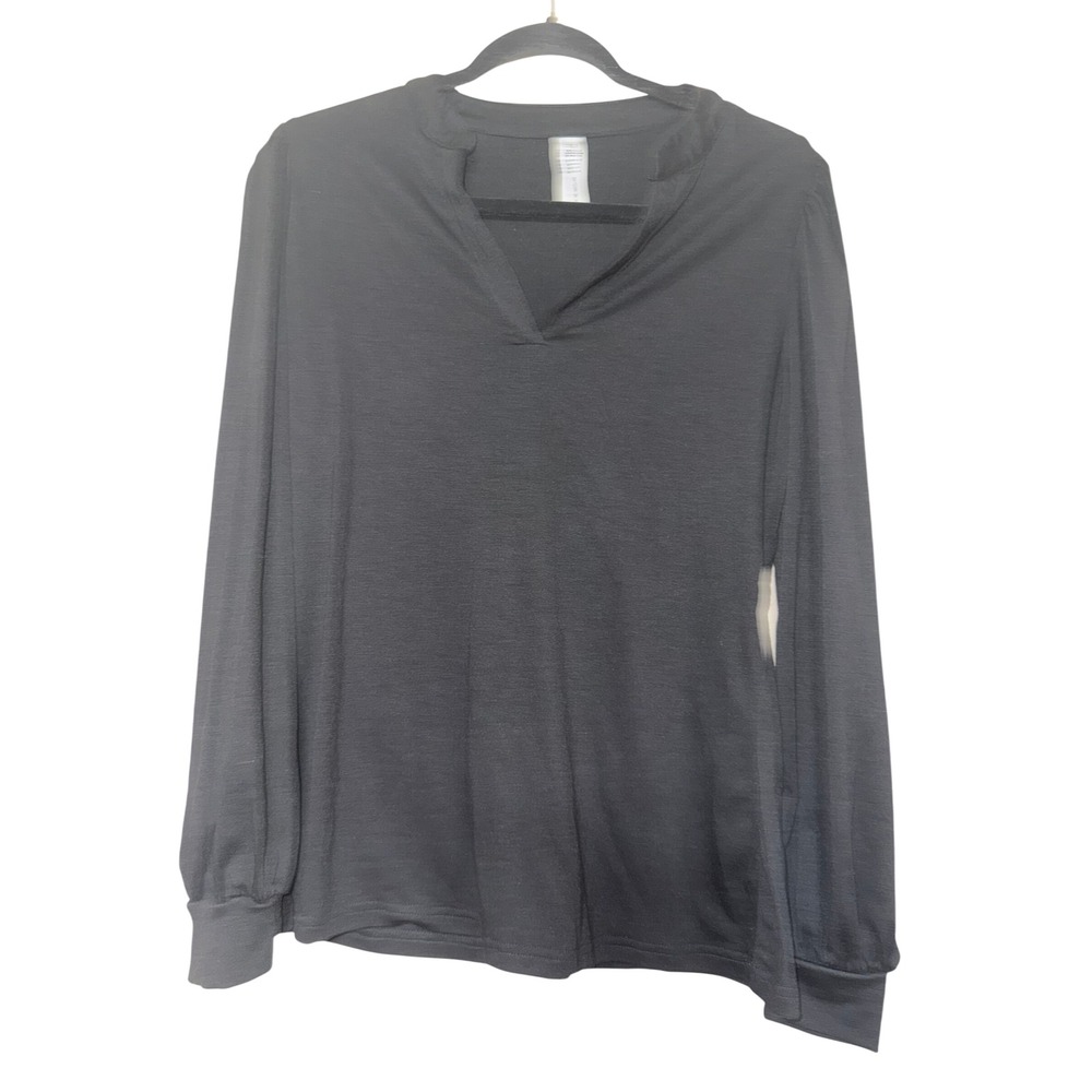 B Brand Women's‎ Black Long Sleeve V Neck Top Size Small Relaxed Fit